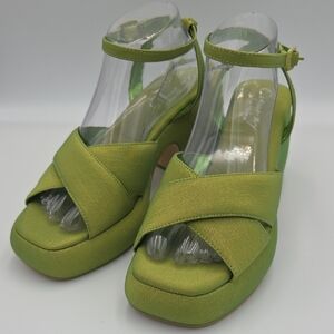 Circus NY by Sam Edelman Platform Lime Green Sandal Chunky Heel Size 9